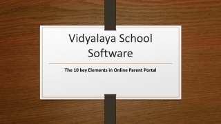 The 10 key Elements in Online Parent Portal