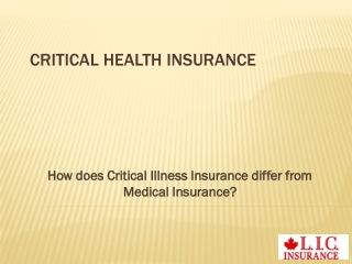 Critical Health Insurance cnadian LIC