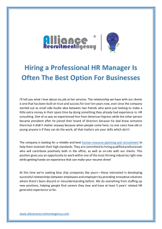 human resource planning and recruitment