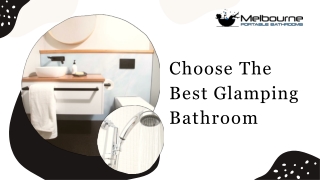 Choose The Best Glamping Bathroom