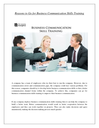 Reasons to Go for Business Communication Skills Training