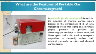 What are the Features of Portable Gas Chromatograph