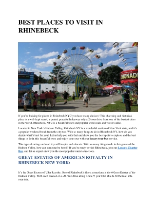 BEST PLACES TO VISIT IN RHINEBECK