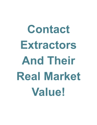 Contact Extractors And Their Real Market Value