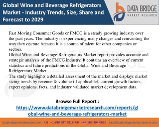 Global Wine and Beverage Refrigerators Market To Expand At 5.40% CAGR By 2028