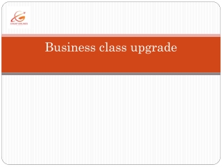 Business class upgrade