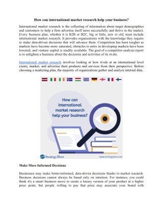 How can international market research help your business.