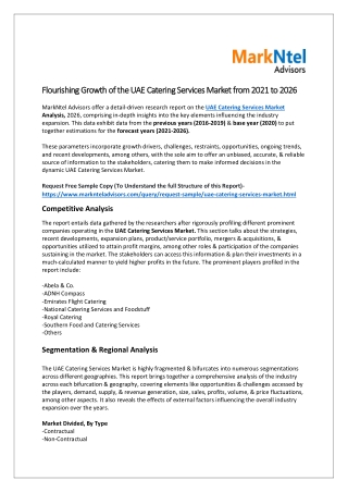 UAE Catering Services Market Share, Size and Demand