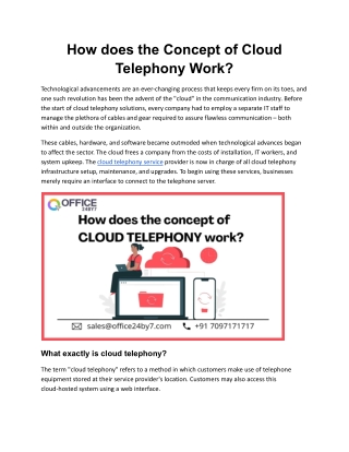 How does the Concept of Cloud Telephony Work