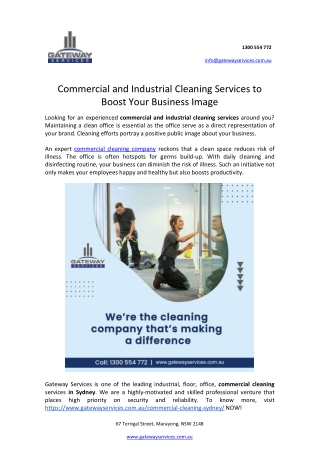 Commercial and Industrial Cleaning Services to Boost Your Business Image