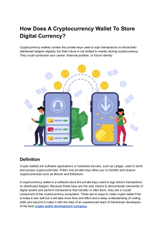 How Does A Cryptocurrency Wallet To Store Digital Currency_