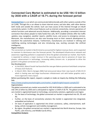 Connected Cars Market