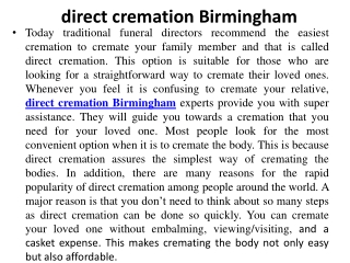 direct cremation Birmingham