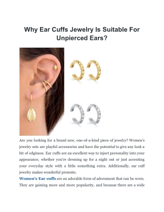 Why Ear Cuffs Jewelry Is Suitable For Unpierced Ears