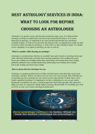 Best astrology services in Indiaaa