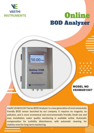 Online BOD Analyzer - Vasthi Instruments