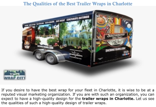 The Qualities of the Best Trailer Wraps in Charlotte