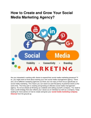 How to Create and Grow Your Social Media Marketing Agency