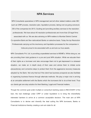 NPA Services