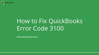 How to Fix QuickBooks Error Code 3100