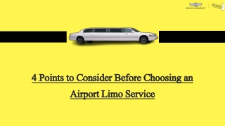 4 Points to Consider Before Choosing an Airport Limo Service