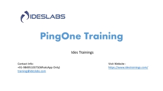 PingOne Training - IDESTRAININGS