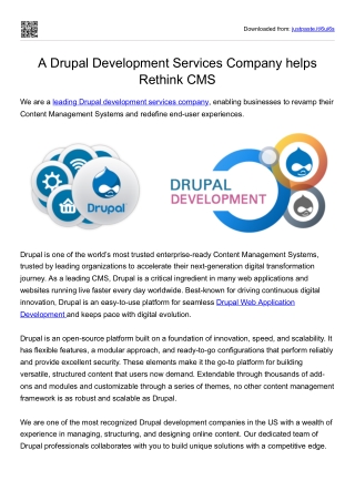 A Drupal Development Services Company helps Rethink CMS