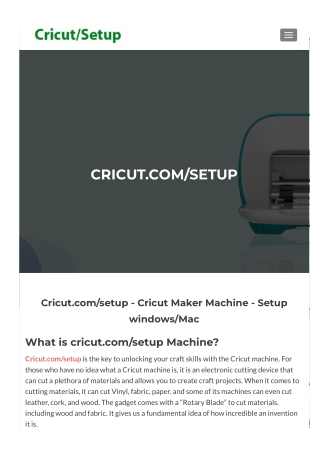 What is cricut.com/setup Machine?
