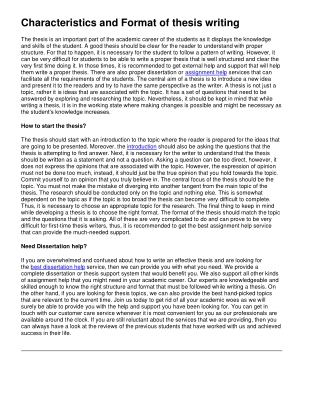 Characteristics and Format of thesis writing_