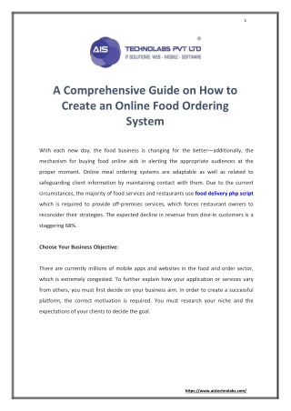 A Comprehensive Guide on How to Create an Online Food Ordering System