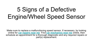5 Signs of a Defective Engine_Wheel Speed Sensor