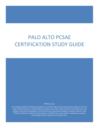 Palo Alto PCSAE Certification Study Guide PDF