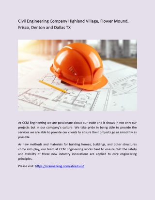 Civil Engineering Company Highland Village, Flower Mound, Frisco, Denton and Dallas TX