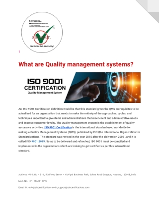 Apply ISO 9001:2015 Certification in India for Quality Management System