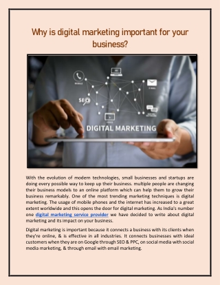 Why is digital marketing important for your business