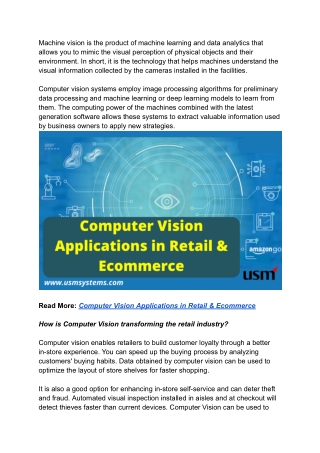 Computer Vision Applications in Retail & Ecommerce