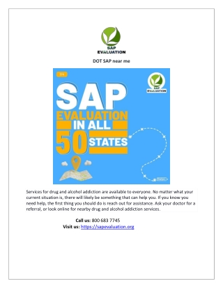 30067 | DOT SAP near me |SAP Evaluation