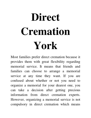 direct cremation York