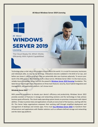 All About Windows Server 2019 Licensing