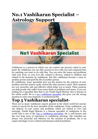 No.1 Vashikaran Specialist – Astrology Support