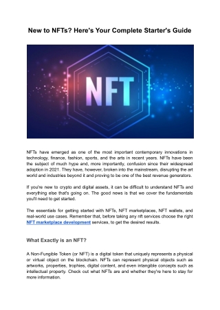 Here's Your Complete Starter's Guide if You Are New to NFT