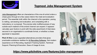 Topmost Jobs Management System (Pitch n Hire Ppt)
