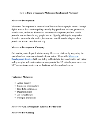 metaverse development