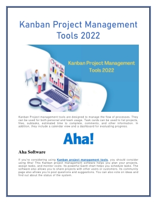Kanban Project Management Tools 2022