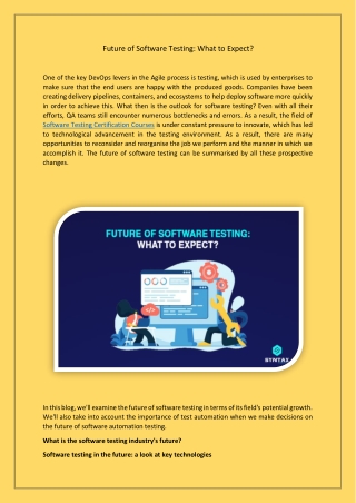 Future of Software Testing: What to Expect?
