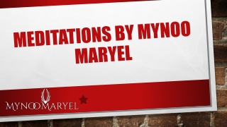 Meditations by Mynoo Maryel, Best Spiritual Coach in India