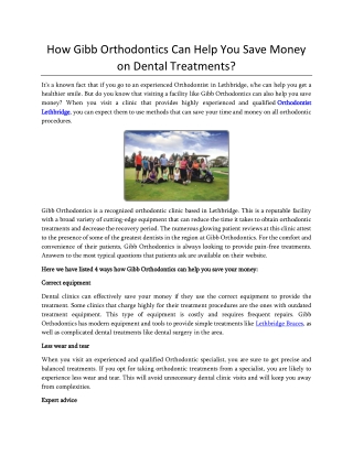 How Gibb Orthodontics Can Help You Save Money on Dental Treatments?
