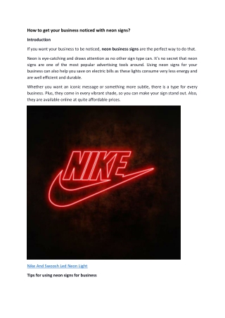 How to get your business noticed with neon signs_