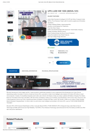 Buy Inverter, Home UPS, Battery for Home Online_ Microtek India